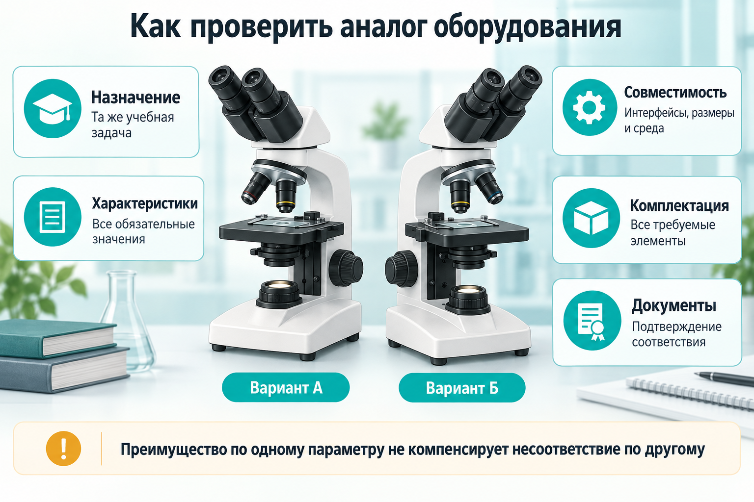 Пять групп критериев проверки аналога оборудования
