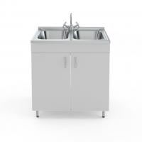 Стол-тумба с двойной мойкой НВ-800 МД-Б